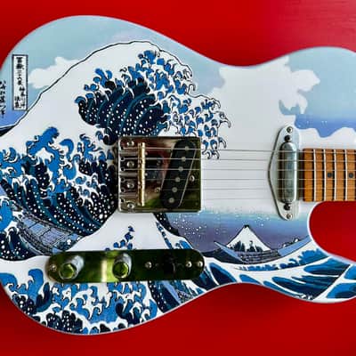 The Great Wave off Kanagawa Custom Printed Telecaster image 1