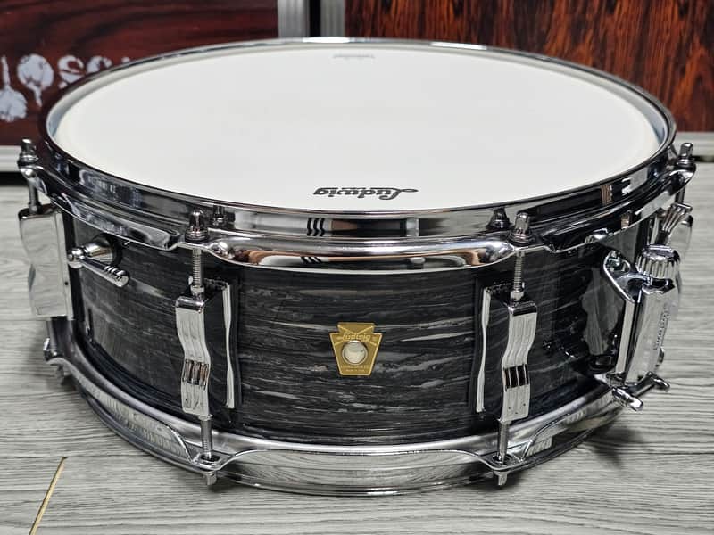 Ludwig LS9081Q 14"x 5.5" Legacy Mahogany Jazz Festival Reissue Snare in Vintage Black Oyster Pearl image 1