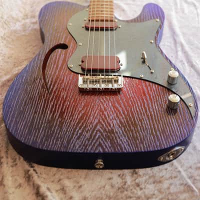 Build to Order GB Liuteria Traditional Tele Semi Hollow  red and blue image 10