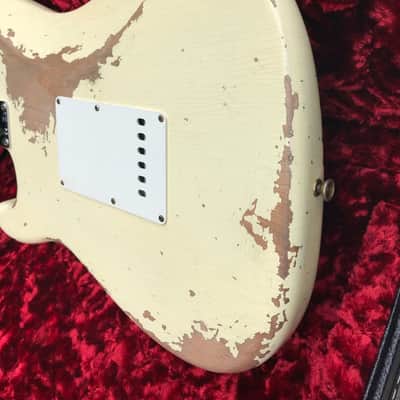 2022 Fender Custom Shop 1967 Stratocaster Heavy Relic Aged Vintage White image 7