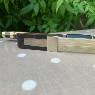 Double Bass French Bow - New Hair Just Had A Recommission - Brazilwood - Made In Czechslovakia image 11