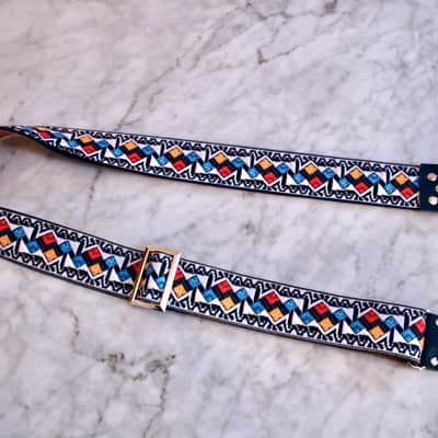 Tom´s Vintage Strap White 'Diamonds' Guitar/Bass Hippie Strap 2026 image 3