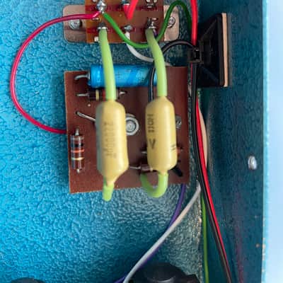 Pigeon FX Hornsby Skewes Treble Booster 2000's - teal, hammered finish image 5