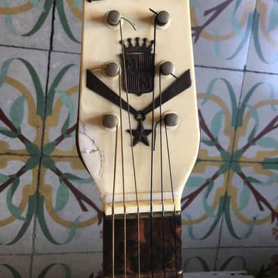 Vintage Maccaferri G40 Plastic Guitar 1950's White/Brown plastic image 5