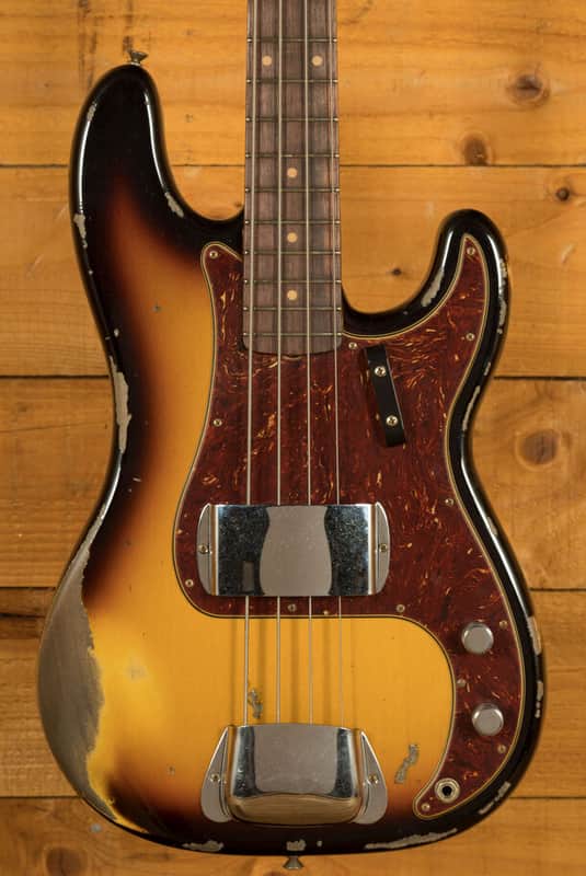 Fender Custom Shop Limited 63 Precision Bass - Heavy Relic Faded Aged 3-Tone Sunburst image 1