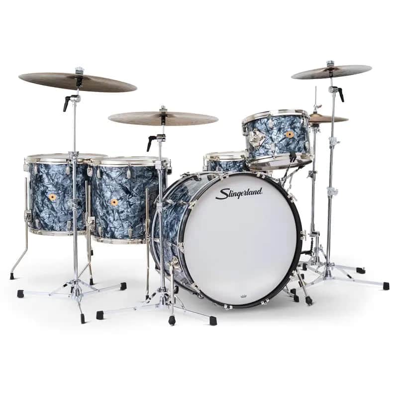 Slingerland Radio King 5pc Drum Set 24/13/16/18/14 Black Diamond Pearl image 1