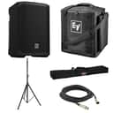 Electro-Voice EVERSE 8 Weatherized Battery-Powered Loudspeaker with Bluetooth Audio and Control (Black) with Carry Bag, Speaker Stand and Speaker Stand Bag