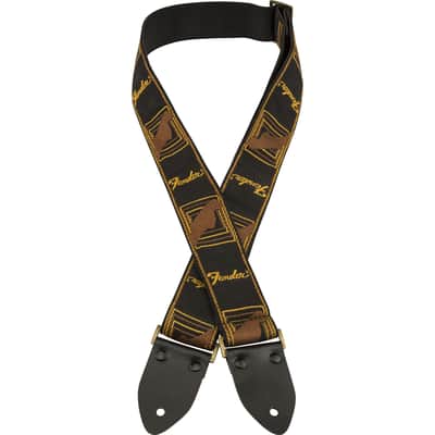 Fender Legacy Monogram Strap Black/Yellow/Brown image 2