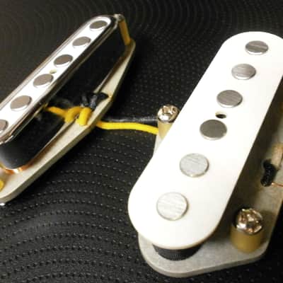 Q pickups Telecaster WHITE QUARTER POUND Pickups Set Custom Tele Bridge Neck .250" A5 Hand Wound image 5