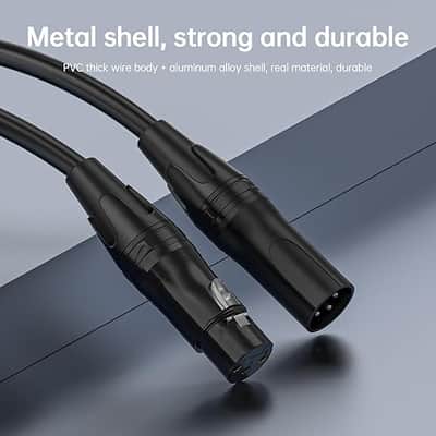 XLR Cables, XLR Microphone Cable 10 ft 2 Pack, Gold-Plated 3-pin XLR Speaker Cable Male to Female Balanced Mic Cable image 5