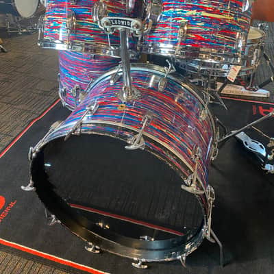 Vintage 1968 Ludwig Classic Maple 12", 13", 16", 22" - Psychedelic Red image 2