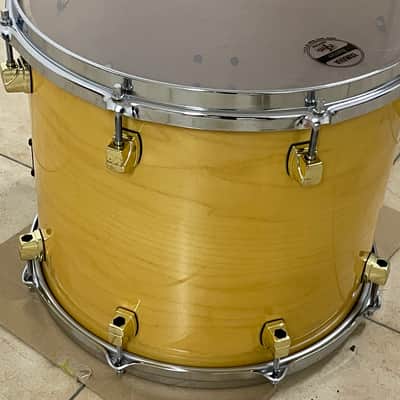 Yamaha Maple custom gold lugs 14x12 tom Blonde natural image 15