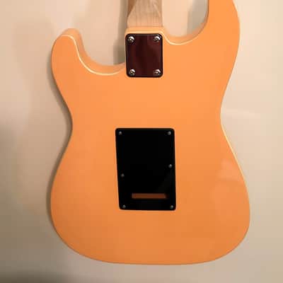 CUSTOM DESIGNED & CRAFTED - STRAT STYLE CORAL COLOR W/ INLAID STONES - RSG - SERIAL #067 - 2025 image 8