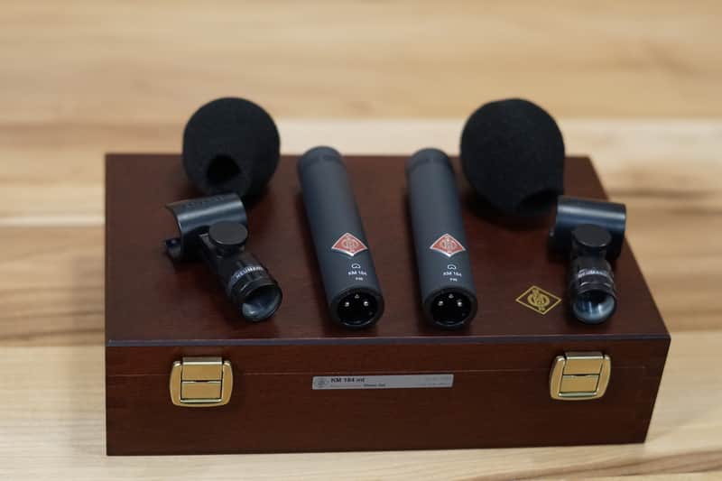 Neumann KM184 Stereo Set in Matte Black Small Diaphragm Condenser Microphones image 1