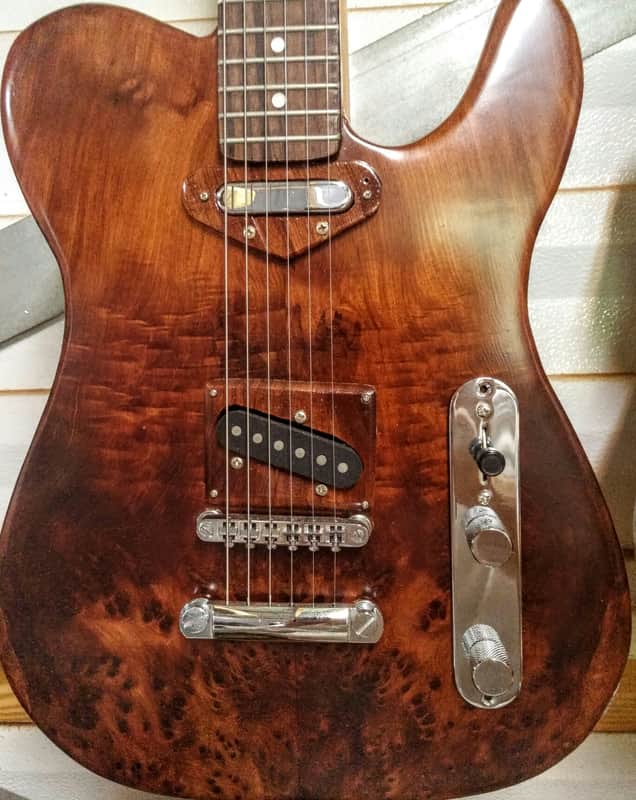 Anderson Custom Telecaster 2016 Redwood Burl Top with Mahogany Body image 1