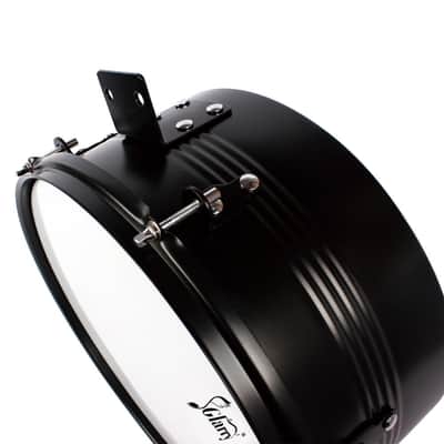 Glarry 13" & 14" Timbales Drum Set with Stand and Cowbell Black image 9