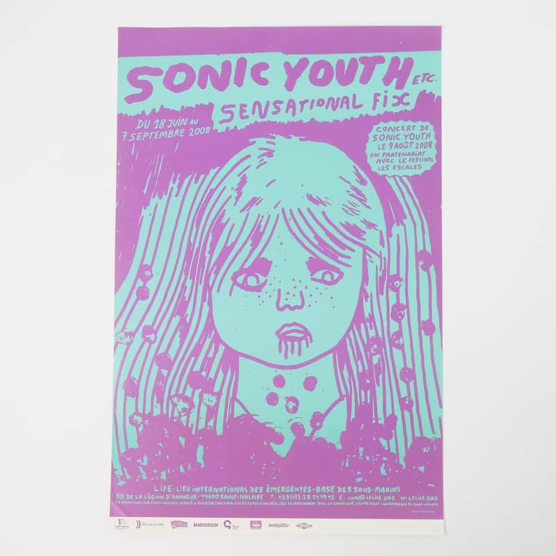 Sonic Youth and Sensational Fix 2008 French Poster #2(Purple) 24"x16" Owned by Sonic Youth image 1