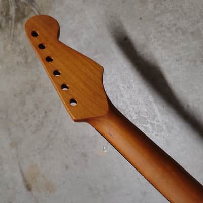Left Hand Roasted Maple Strat Neck fits fender Stratocaster body 22 frets image 6