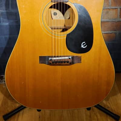Vintage 1970s MIJ Epiphone FT-140 Bolt-On Dreadnought Acoustic Natural image 9