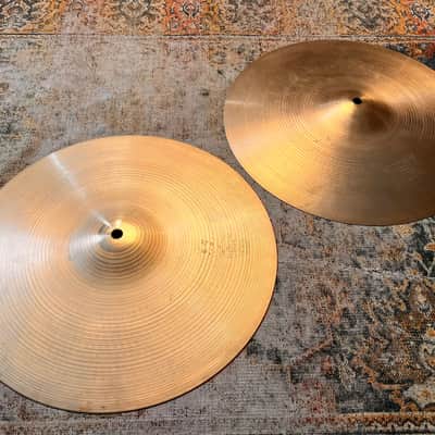 Vintage Zildjian 1960s New Beat Hihats 14” Only 814 1298 g Light SMOOTH Tone! EARLY NEW BEATS image 4