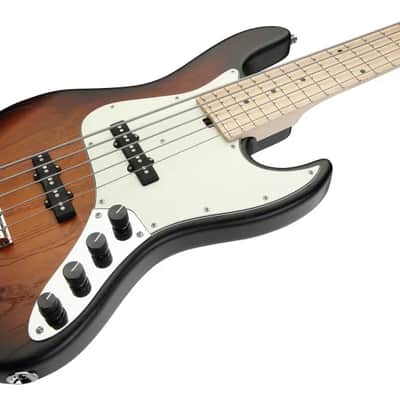 Sadowsky MetroLine 21-Fret Vintage J/J Bass-Swamp Ash Body-5 String-Almond Sunburst Transparent Satin image 1