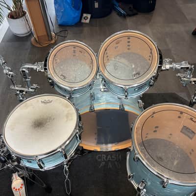 Pearl Masters Maple Complete 22" 5-Piece Drum Kit - Ice Blue Oyster + Sabian AAX Cymbals 2019 image 4