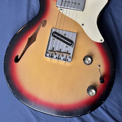 Double Cut LP Telecaster Thinline Sunburst - Nitro Relic Hybrid Guitar + Case image 1