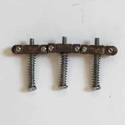 3 Tele Custom Aged Relic Solid Brass Thin Saddles For Vintage Style Fender Guitar Rounded Ends image 1