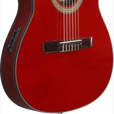 Ibanez GA35TCESRR Thinline Cutaway Classical Acoustic Guitar in Sapphire Red High Gloss image 3