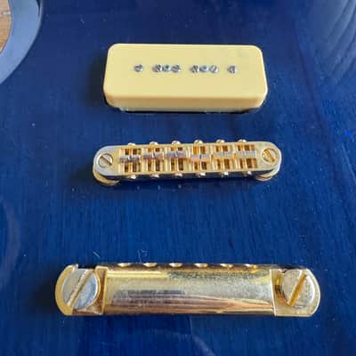 Warmoth SG Style P-90's Loaded Body 2015 - Blue image 2