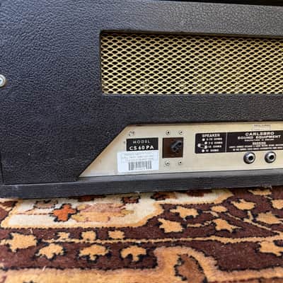 Immagine Vintage 1960s Carlsbro CS60 PA Valve Guitar Amplifier Head w/ Lay Down TF - 7