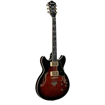 Ibanez AS93QMSP Artcore Electric Guitar, Dark Brown Sunburst image 2