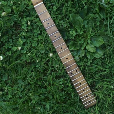 Lefty Musikraft Custom 50s V Profile Relic Tele Guitar Neck Amber Bone Nut Maple image 1