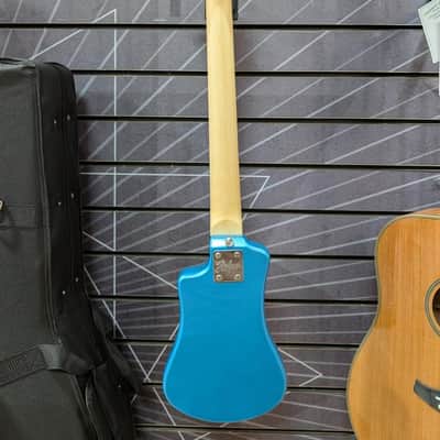 Hofner Shorty Blue Travel Electric Guitar - B Stock image 4