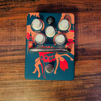 Orange Kongpressor Analog Class A Compressor Pedal 2010s - Blue/Orange Graphic image 1