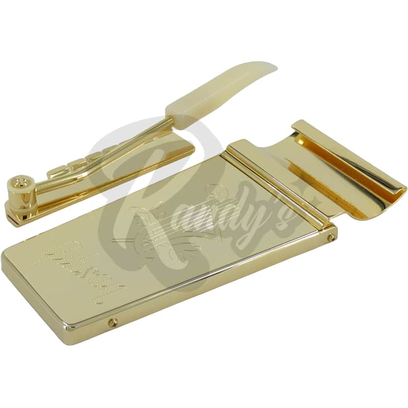 Advanced Plating 1402G Long Engraved Lyre Tremolo Vibrato Tailpiece (CNC) - Fits Gibson® Maestro® Vibrola®-Gold image 1
