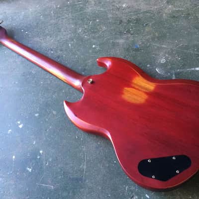 Vintage Icon V6 SG Junior Electric Guitar Roadworn image 9