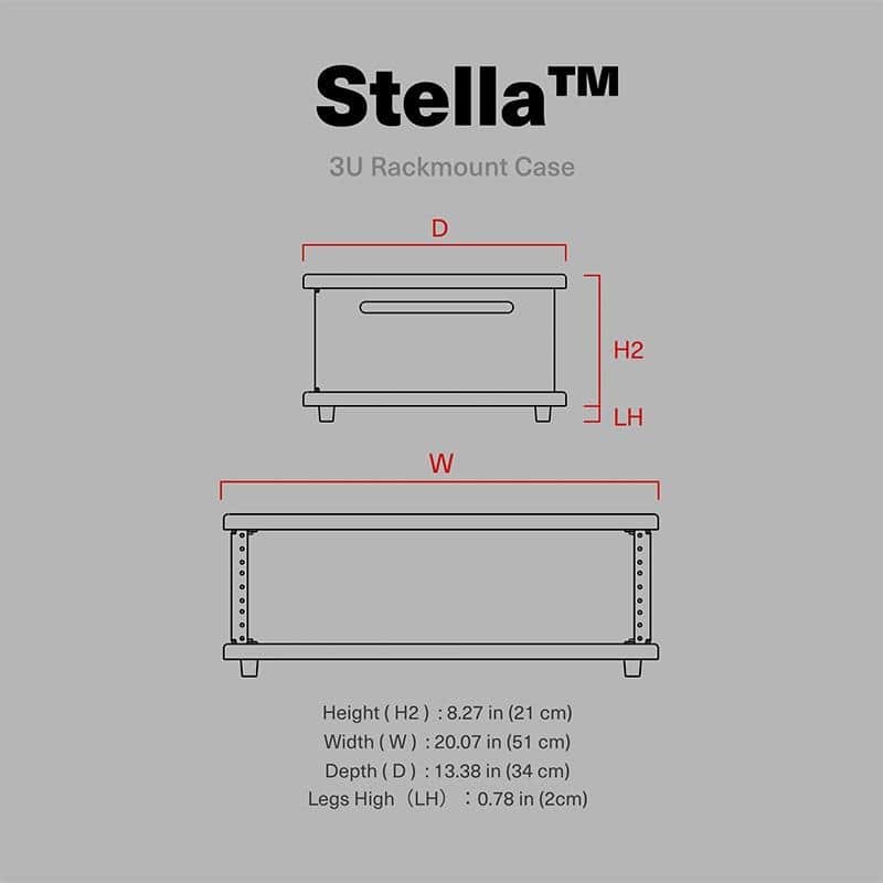 Wavebone Stella Portable Rack Case-3U Black (Wavebone) (Rack Case