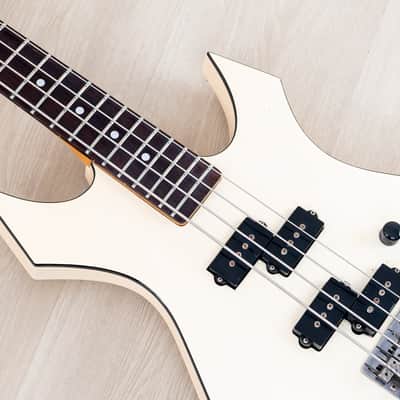 1985 B.C. Rich Warlock Bass NJ Series White Nikki Sixx w/ Active Preamp, Japan image 7