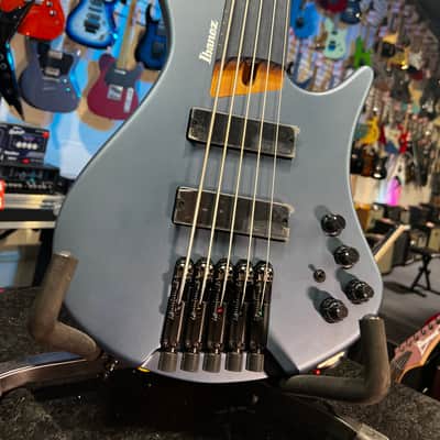 Ibanez Standard EHB1005F Fretless 5-string Bass Guitar - Arctic Ocean Matte 768 GET PLEK'D image 4