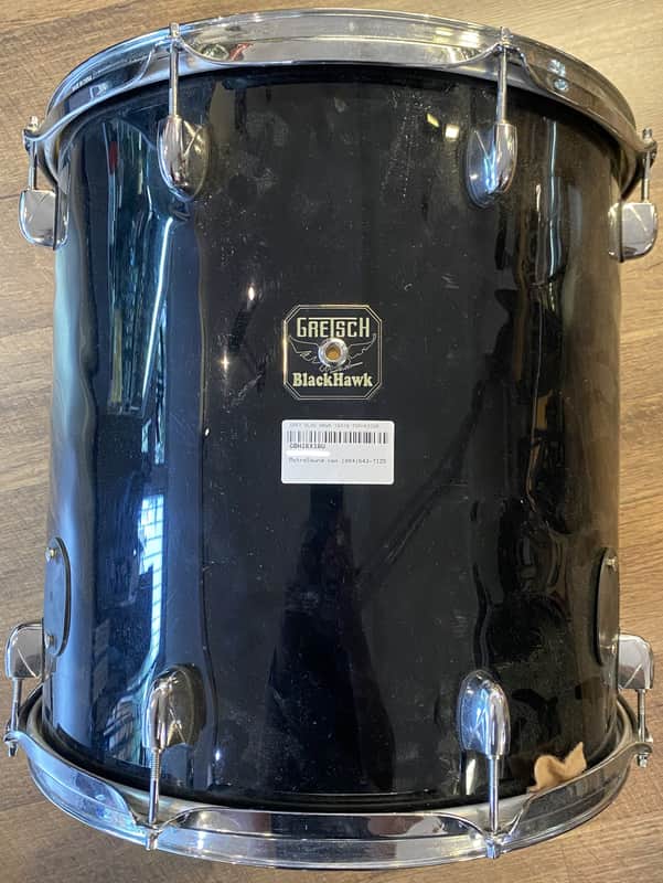 Gretsch Black Hawk Liquid Black Finish 16" x 16" Floor Tom/Kick Drum image 1
