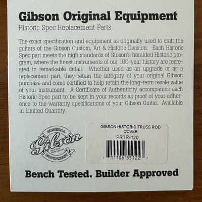 Gibson PRTR-120 Truss Rod Cover Historic Spec 2010';s - Black/with white trim image 2