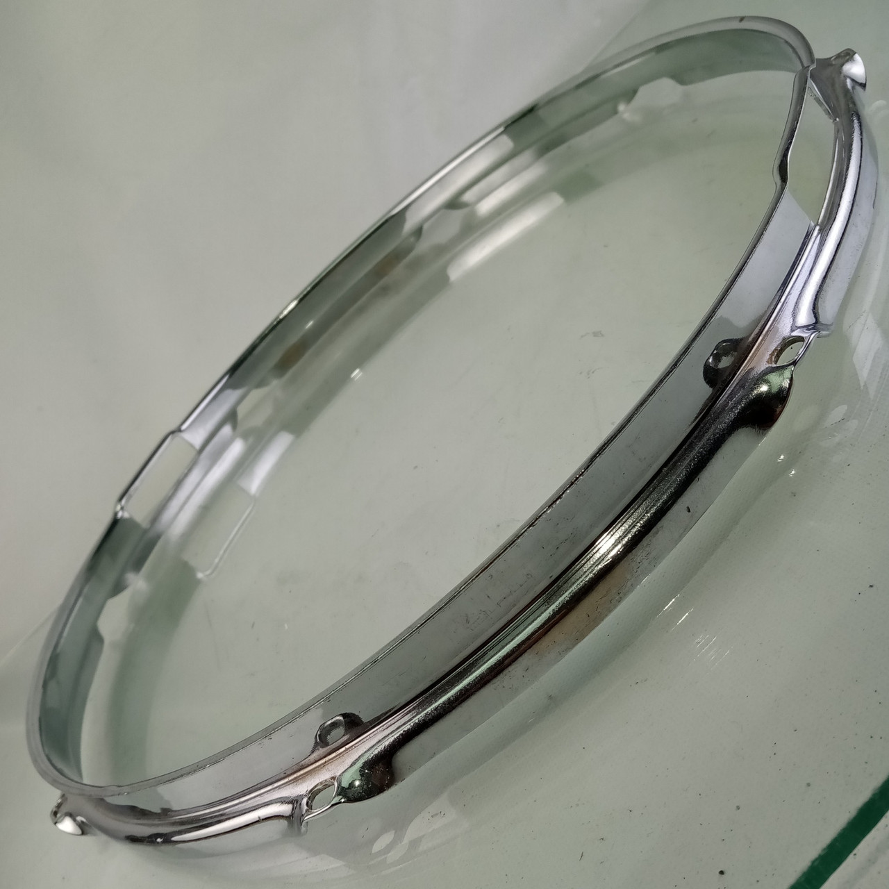 Ludwig 14"COB BRASS Triple-Flange Snare Drum Resonant Rim/Hoop 8Lug Jazz Fest50s — main photograph