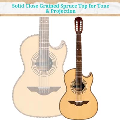 H. Jimenez El Estandar Series Acoustic-Electric Bajo Quinto (LBQ1E) image 2