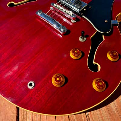 Samick Kingston SAN-450 1998 Cherry 335 W/HSC Semi-Hollow Guitar Artist Series image 10