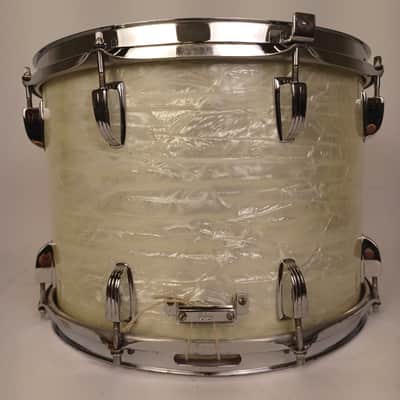Ludwig 10x14"1969 White Marine Pearl Marching Snare Drum Keystone 3Ply Maple WMP image 4