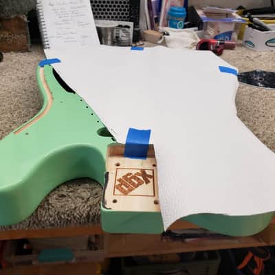 Custom Designed & Crafted - Surf Green Tele Thinline style/African Turquoise Stones - RSG Serial #058 2024 image 18