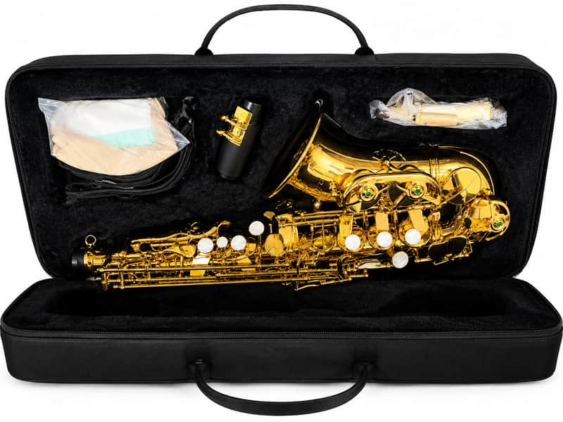 Oxford Bb Curved Soprano Saxophone – Student Soprano Sax Outfit w/ Case & Mouthpiece image 1