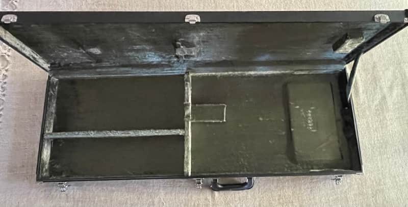 Vintage 1970’s Yamaha Hardshell Guitar Case Black Tolex with Green Interior May Fit SX SC SF SG SL Strat image 1