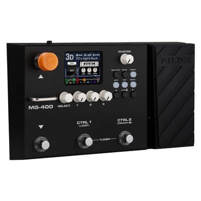 NUX MG-400 Multi-Effects Amp Modeler Pedal, (2) ErnieBall 1/4 Cables Bundle image 2